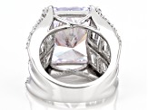 Pre-Owned White Cubic Zirconia Rhodium Over Silver Ring