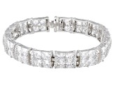 Pre-Owned White Cubic Zirconia Rhodium Over Sterling Silver Bracelet 41.87ctw (28.06ctw DEW)
