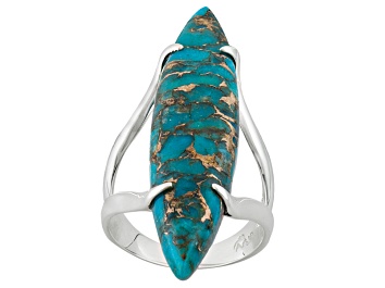 Picture of Pre-Owned Blue Turquoise Silver Ring