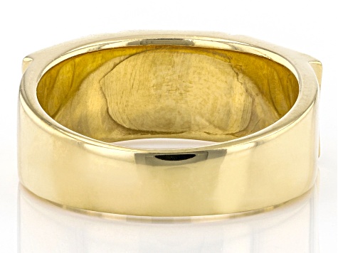 Pre-Owned Moda Al Massimo® 18K Yellow Gold Over Bronze Pyramid Design Ring
