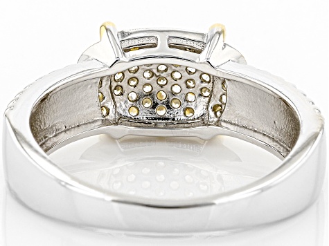 Pre-Owned White Cubic Zirconia Rhodium And 14k Yellow Gold Over Sterling Silver Ring 0.40ctw