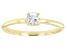 Pre-Owned Blue Aquamarine 10k Yellow Gold Solitaire Ring. 0.19ctw