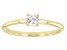 Pre-Owned White Zircon 10k Yellow Gold Solitaire Ring. 0.34ctw