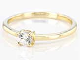 Pre-Owned White Zircon 10k Yellow Gold Solitaire Ring. 0.34ctw