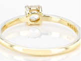 Pre-Owned White Zircon 10k Yellow Gold Solitaire Ring. 0.34ctw