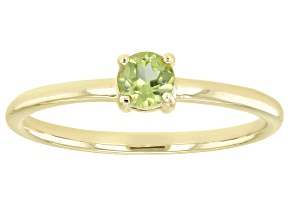 Pre-Owned Green Manchurian Peridot™ 10k Yellow Gold Solitaire Ring. 0.26ctw