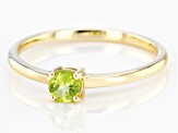 Pre-Owned Green Manchurian Peridot™ 10k Yellow Gold Solitaire Ring. 0.26ctw