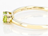 Pre-Owned Green Manchurian Peridot™ 10k Yellow Gold Solitaire Ring. 0.26ctw