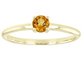 Pre-Owned Orange Citrine 10k Yellow Gold Solitaire Ring. 0.21ctw