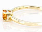 Pre-Owned Orange Citrine 10k Yellow Gold Solitaire Ring. 0.21ctw