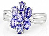 Pre-Owned Blue Tanzanite Rhodium Over Sterling Silver Ring 1.32ctw