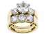 Pre-Owned White Cubic Zirconia 18K Yellow Gold Over Sterling Silver Ring With Band 7.50ctw