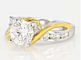 Pre-Owned Moissanite Platineve Two Tone Ring 1.74ctw D.E.W