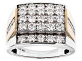 Pre-Owned Moissanite platineve and 14k yellow gold over platineve mens ring 2.74ctw DEW.