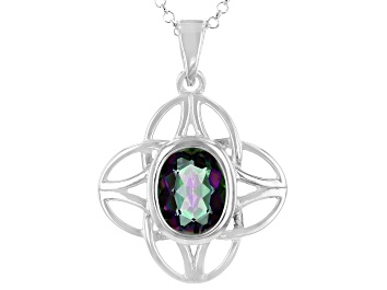 Picture of Pre-Owned Quartz Sterling Silver Celtic Pendant w/ 18" Chain 2.50ct