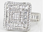 Pre-Owned White Cubic Zirconia Rhodium Over Sterling Silver Ring 2.83ctw
