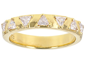 Picture of Pre-Owned White Cubic Zirconia 18K Yellow Gold Over Sterling Silver Band Ring 0.85ctw