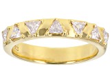 Pre-Owned White Cubic Zirconia 18K Yellow Gold Over Sterling Silver Band Ring 0.85ctw
