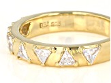 Pre-Owned White Cubic Zirconia 18K Yellow Gold Over Sterling Silver Band Ring 0.85ctw