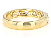 Pre-Owned White Cubic Zirconia 18K Yellow Gold Over Sterling Silver Band Ring 0.85ctw