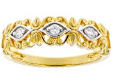 Pre-Owned Moissanite 14k yellow gold over sterling silver band ring .09ctw DEW