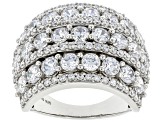 Pre-Owned White Cubic Zirconia Rhodium Over Sterling Silver Ring 7.60ctw