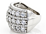 Pre-Owned White Cubic Zirconia Rhodium Over Sterling Silver Ring 7.60ctw