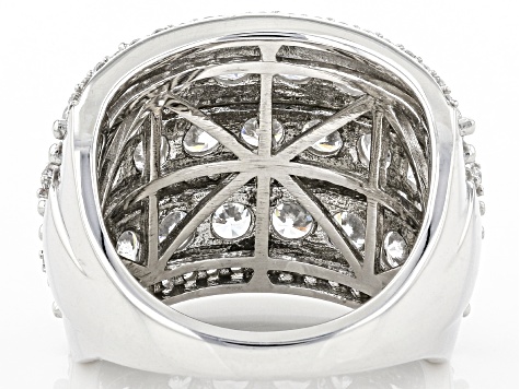 Pre-Owned White Cubic Zirconia Rhodium Over Sterling Silver Ring 7.60ctw
