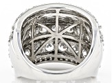 Pre-Owned White Cubic Zirconia Rhodium Over Sterling Silver Ring 7.60ctw