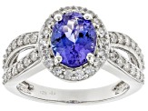 Pre-Owned Blue Tanzanite Rhodium Over Sterling Silver Ring 2.22ctw