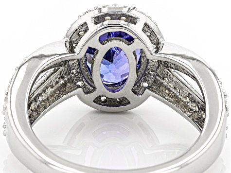 Pre-Owned Blue Tanzanite Rhodium Over Sterling Silver Ring 2.22ctw