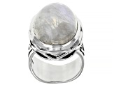 Pre-Owned Rainbow Moonstone Sterling Silver Solitaire Ring