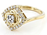 Pre-Owned White Diamond 10K Yellow Gold Cluster Ring 0.45ctw