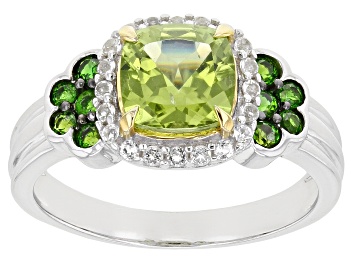 Picture of Pre-Owned Green Peridot Rhodium Over Silver Ring 1.79ctw