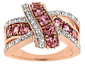 Picture of Pre-Owned Pink Color Shift Garnet 18k Rose Gold Over Sterling Silver Ring 1.81ctw