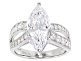 Pre-Owned White Cubic Zirconia Rhodium Over Silver Ring (4.58ctw DEW)