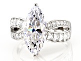 Pre-Owned White Cubic Zirconia Rhodium Over Silver Ring (4.58ctw DEW)