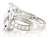 Pre-Owned White Cubic Zirconia Rhodium Over Silver Ring (4.58ctw DEW)