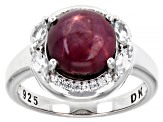 Pre-Owned Red Ruby Rhodium Over Sterling Silver Ring 3.92ctw