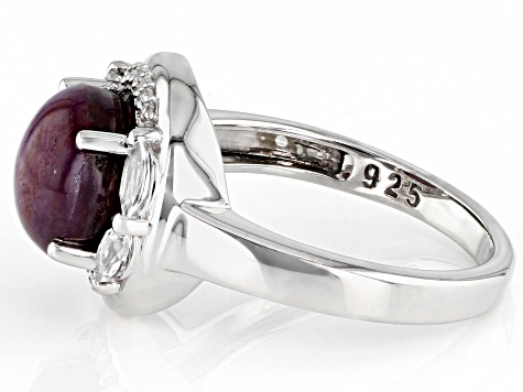 Pre-Owned Red Ruby Rhodium Over Sterling Silver Ring 3.92ctw