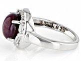 Pre-Owned Red Ruby Rhodium Over Sterling Silver Ring 3.92ctw