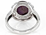 Pre-Owned Red Ruby Rhodium Over Sterling Silver Ring 3.92ctw