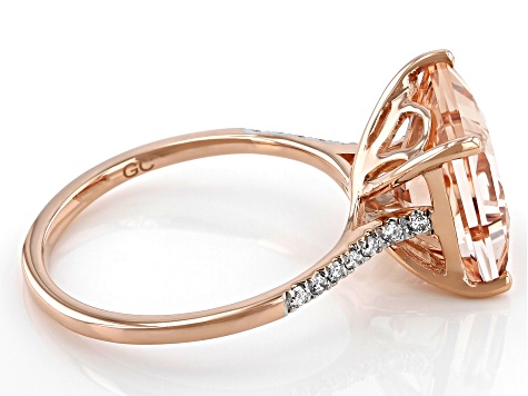 Pre-Owned Pink Cor-de-Rosa Morganite Rhodium Over 14K Rose Gold Ring 3.74ctw