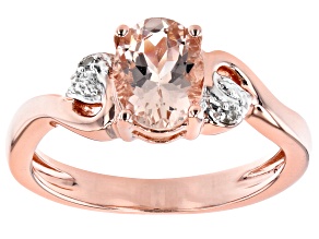 Pre-Owned Peach Morganite 18k Rose Gold Over Sterling Silver Ring 0.95ctw