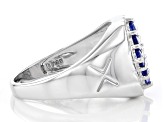 Pre-Owned Blue Tanzanite Rhodium Over 10k White Gold Men's Ring 0.79ctw