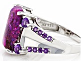 Pre-Owned Purple Turquoise Rhodium Over Silver Ring 0.61ctw