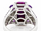 Pre-Owned Purple Turquoise Rhodium Over Silver Ring 0.61ctw