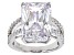 Pre-Owned White Cubic Zirconia Rhodium Over Sterling Silver Ring 12.77ctw