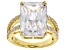 Pre-Owned White Cubic Zirconia 18K Yellow Gold Over Sterling Silver Ring 12.77ctw