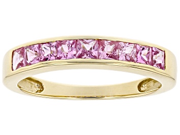 Picture of Pre-Owned Pink Sapphire 10kt Yellow Gold Ring 0.60ctw
